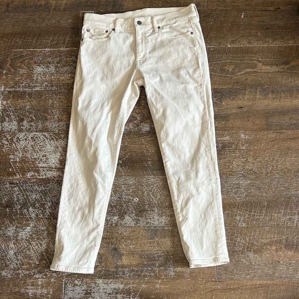 Polo Ralph Lauren Tompkins Skinny Crop White Jeans‎ Womens 29 Mid Rise Stretch